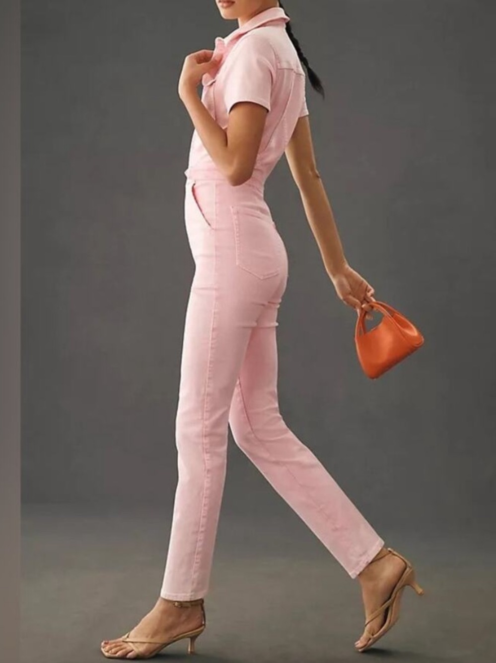Good American Fit for success pink denim jumpsuit - Picture 2 of 11
